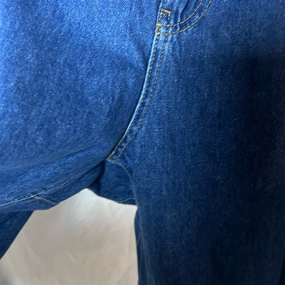 Zara Blue Paperbag Waist Cropped Baggy Leg Jeans Size 12 Casual Boho Denim Cute - Picture 4 of 13